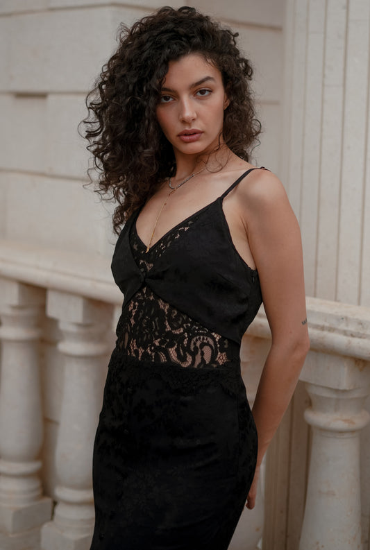 Vintage Lace Jacquard Dress