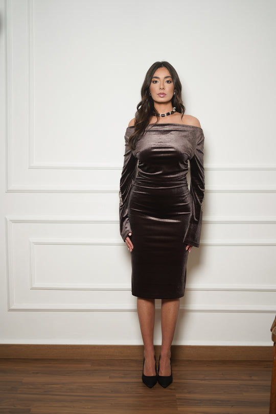 Embroidered Off-Shoulder Dress