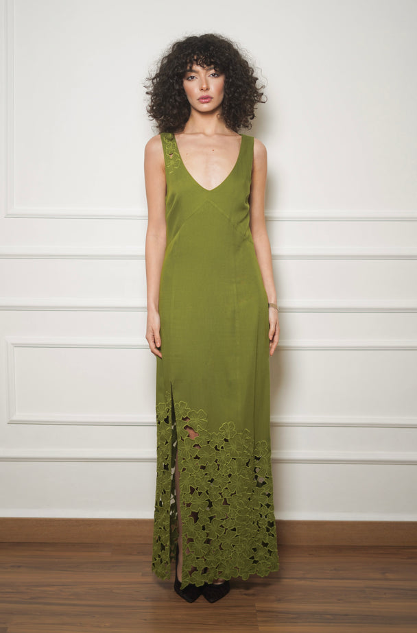 Floral Cutwork Maxi Dress