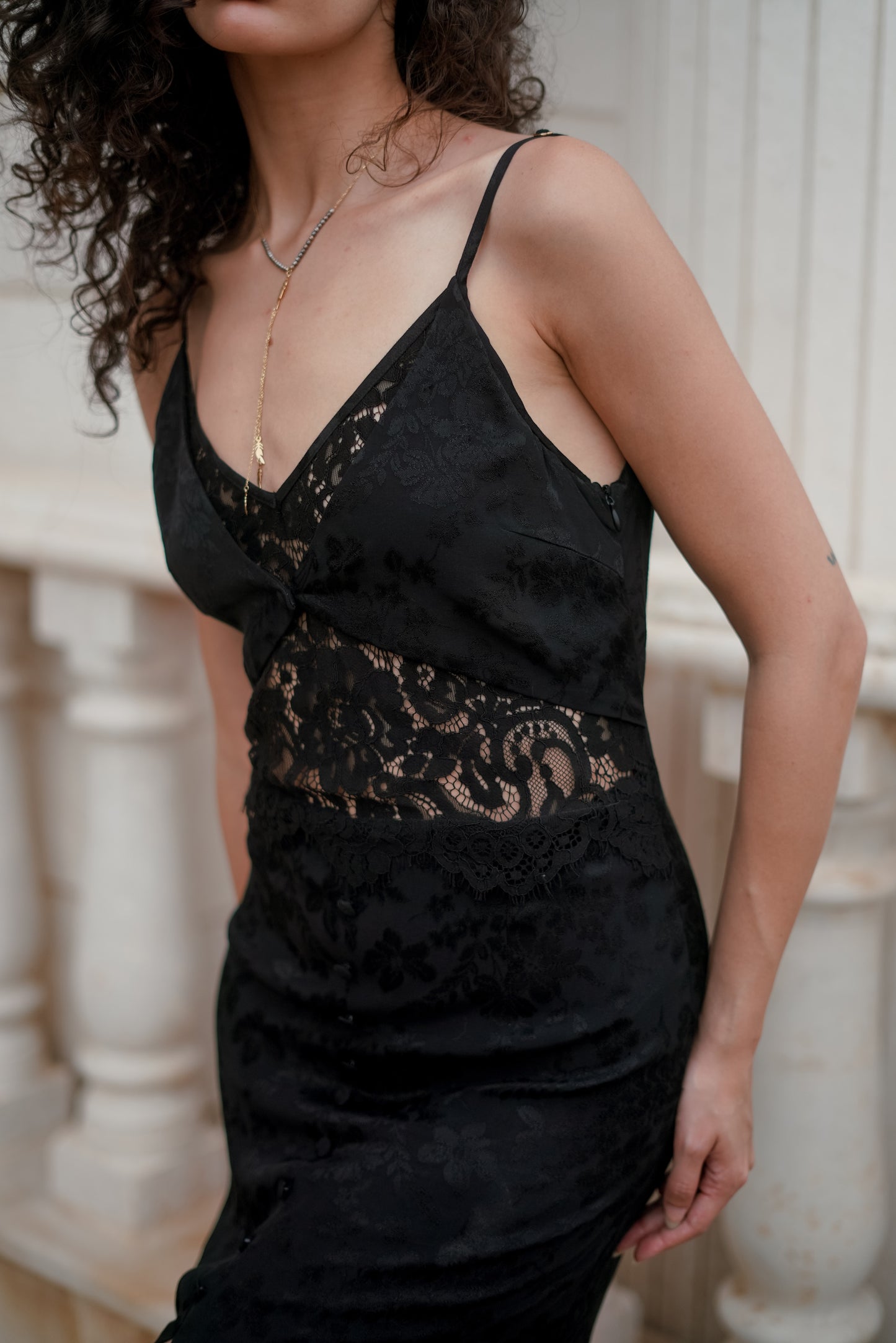 Vintage Lace Jacquard Dress