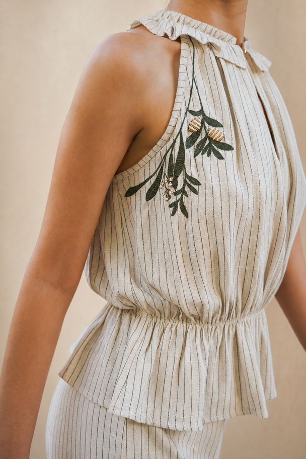 Zeitoun Embroidered Halter Top