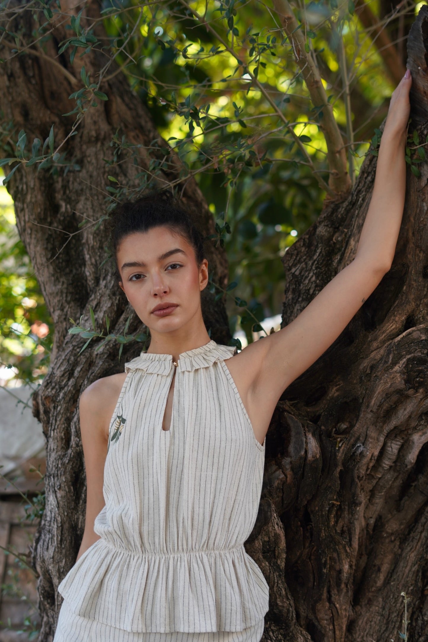 Zeitoun Embroidered Halter Top