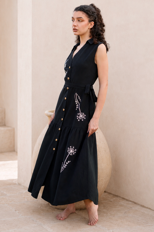 Wild Florals Hand-Embroidered Dress