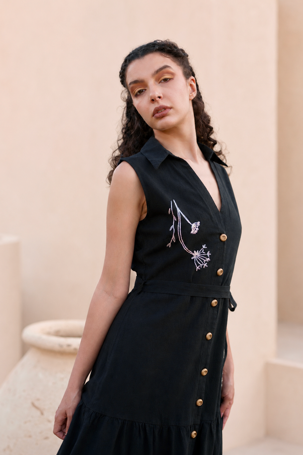 Wild Florals Hand-Embroidered Dress