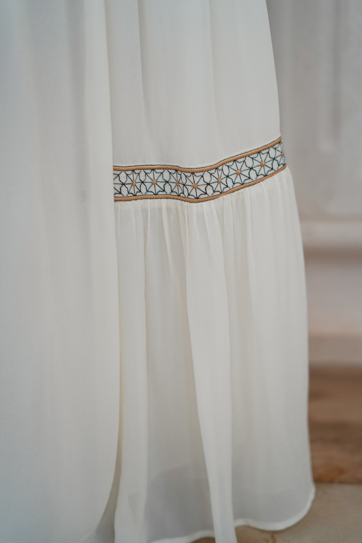 Geometric Embroidered Maxi Skirt