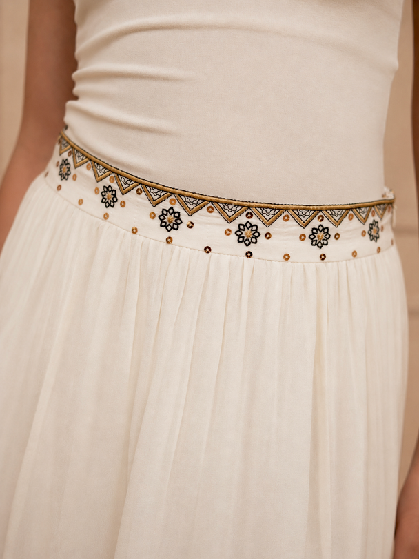 Geometric Embroidered Skirt