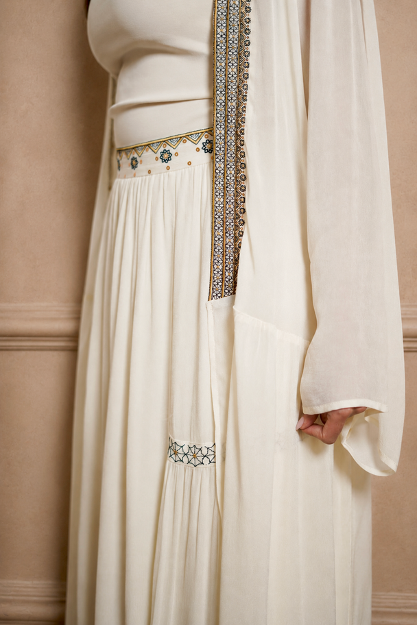Geometric Embroidered Sheer Kimono