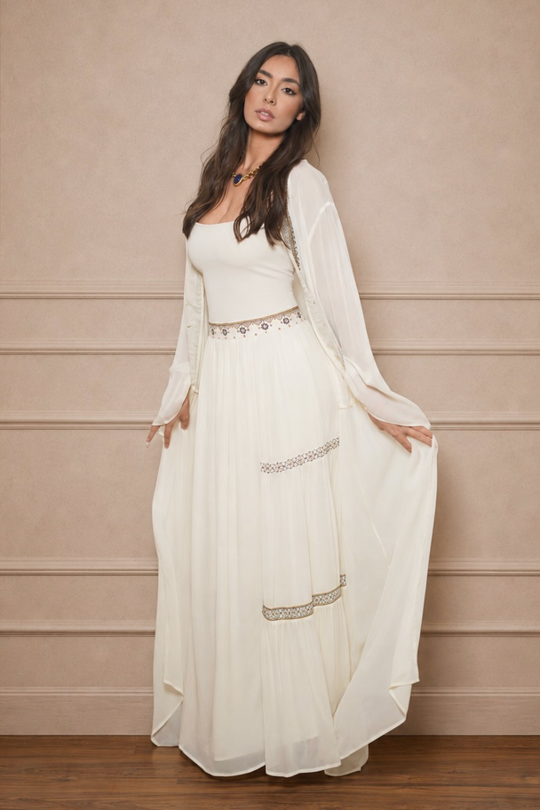 Geometric Embroidered Skirt