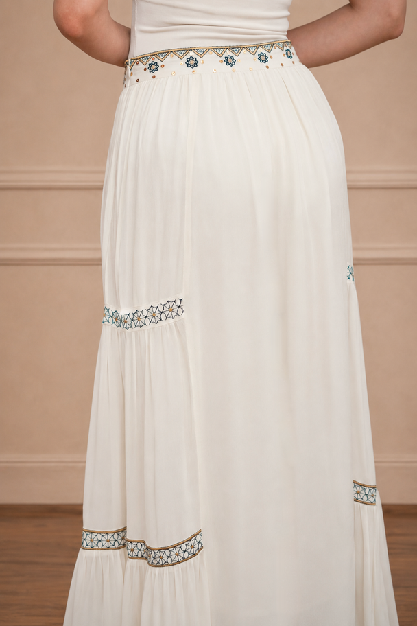 Geometric Embroidered Skirt