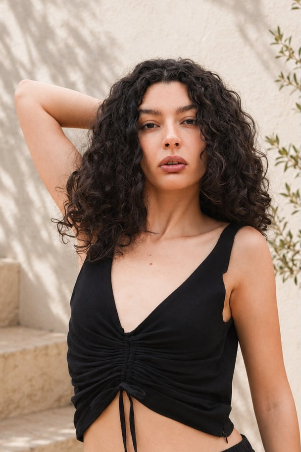 Hand-Embroidered Floral Back Top