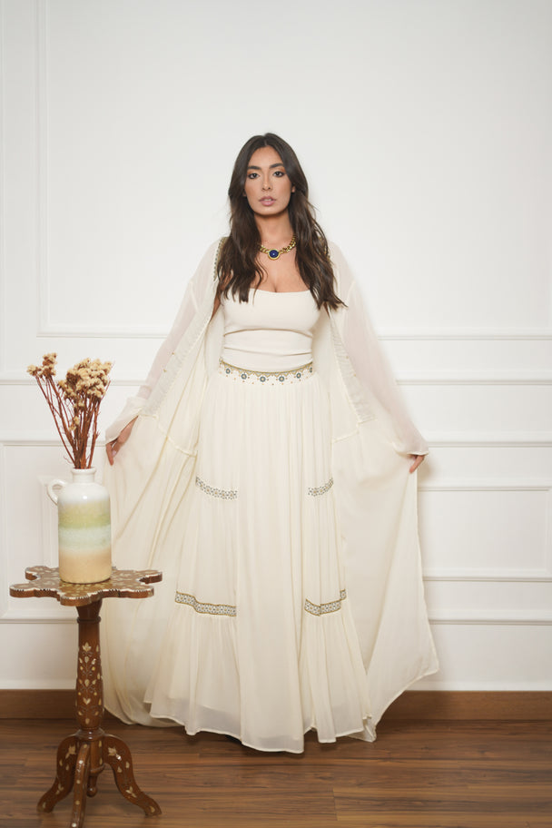 Geometric Embroidered Skirt