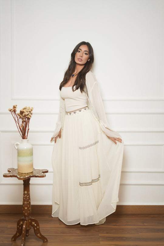 Geometric Embroidered Skirt