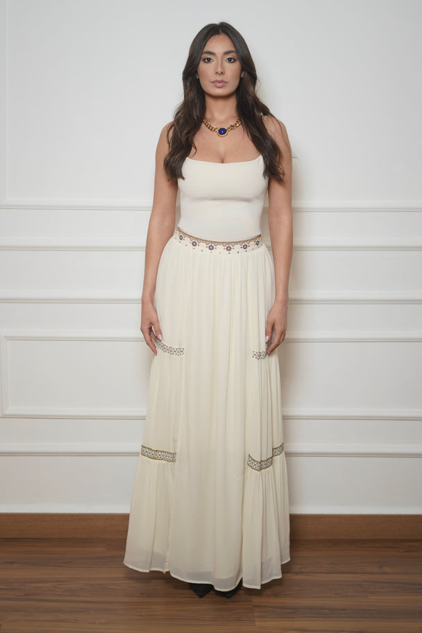 Geometric Embroidered Skirt