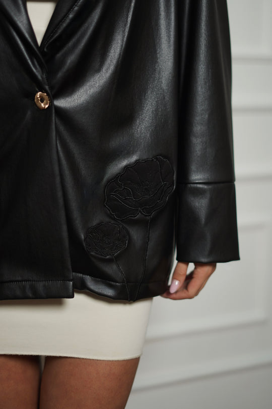 Leather Appliqué Jacket