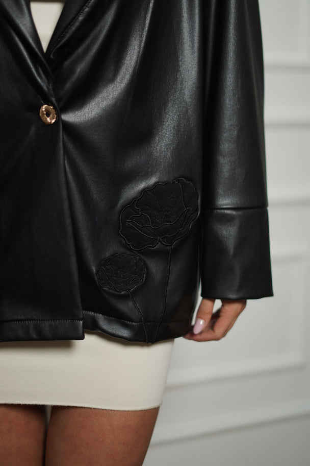 Leather Appliqué Jacket