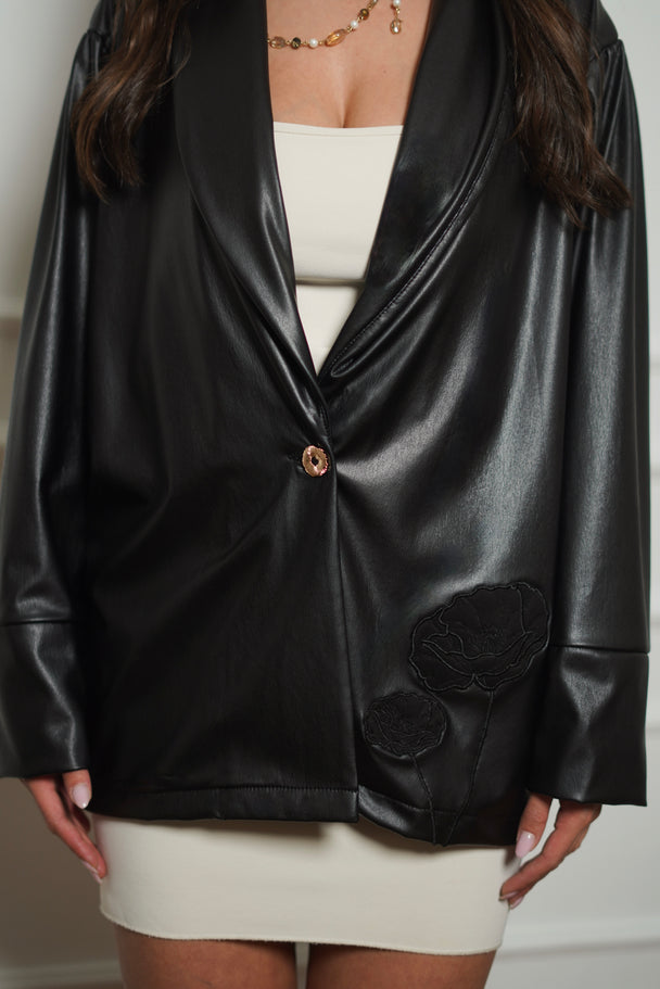 Leather Appliqué Jacket