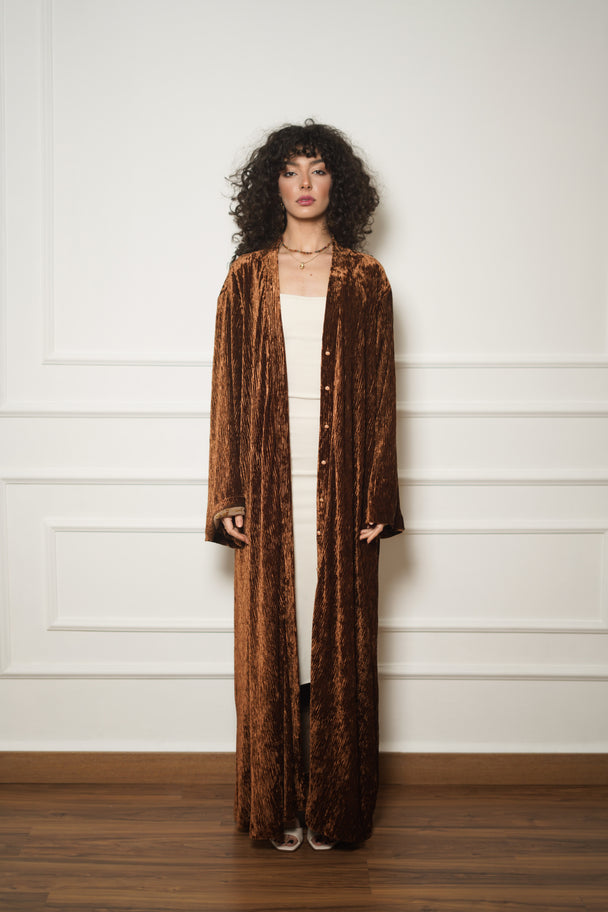 Pleated Velvet Kimono