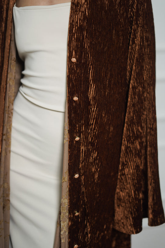 Pleated Velvet Kimono