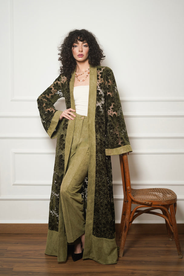Floral Suede Kimono