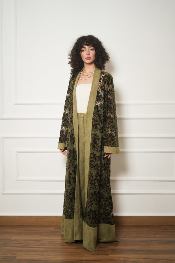 Floral Suede Kimono