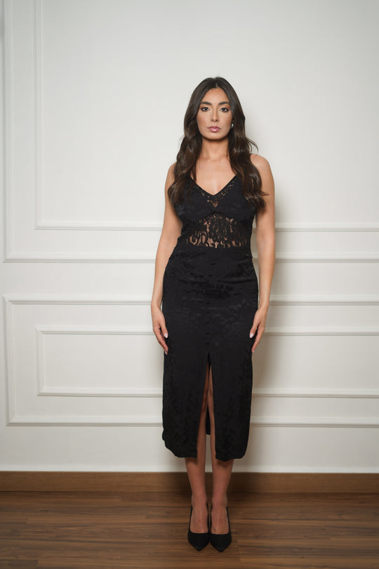 Vintage Lace Jacquard Dress